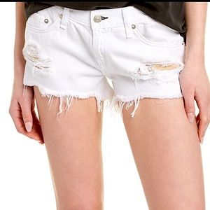 rag & bone White Marin Distressed Cut Off Short